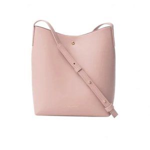 NWT Anthropologie Samara Peony Pink Vegan Leather Medium Bucket Bag